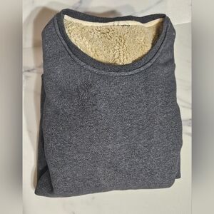 NWOT - Men's Charcoal Sherpa-Lined Crewneck Sweater - Sz Small